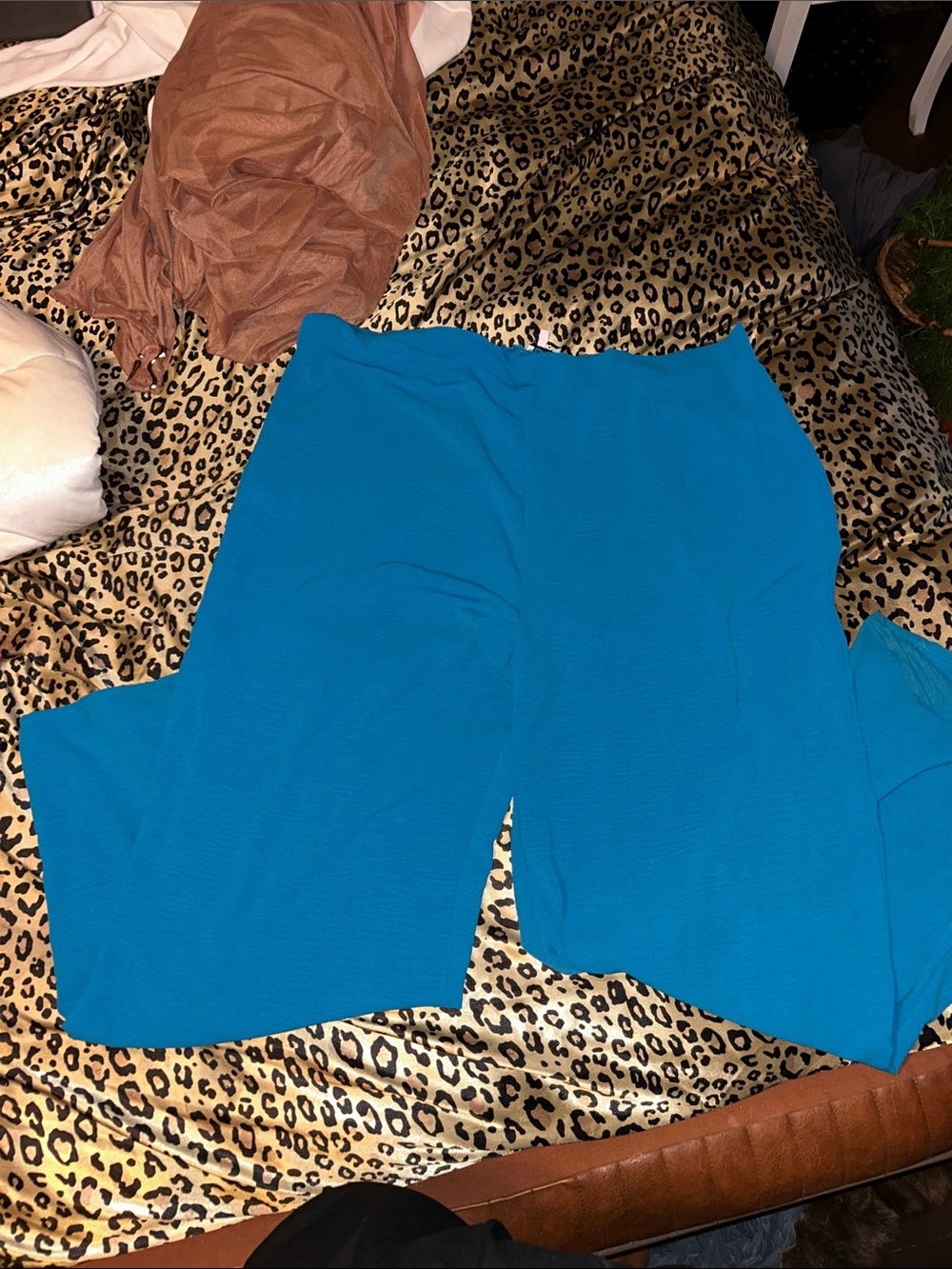 Fashion Nova Teal Wide-Leg Pants